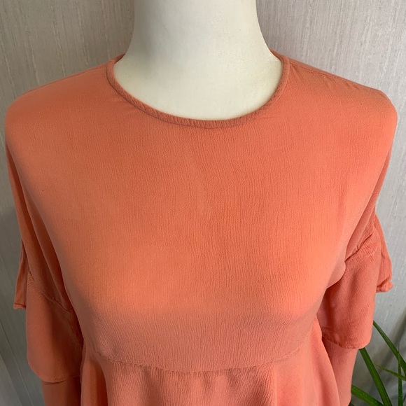 CHELSEA & THEODORE Peach boho asymmetrical top - Picture 6 of 14